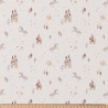 Printed Cotton CHATEAU Ecru / Pink